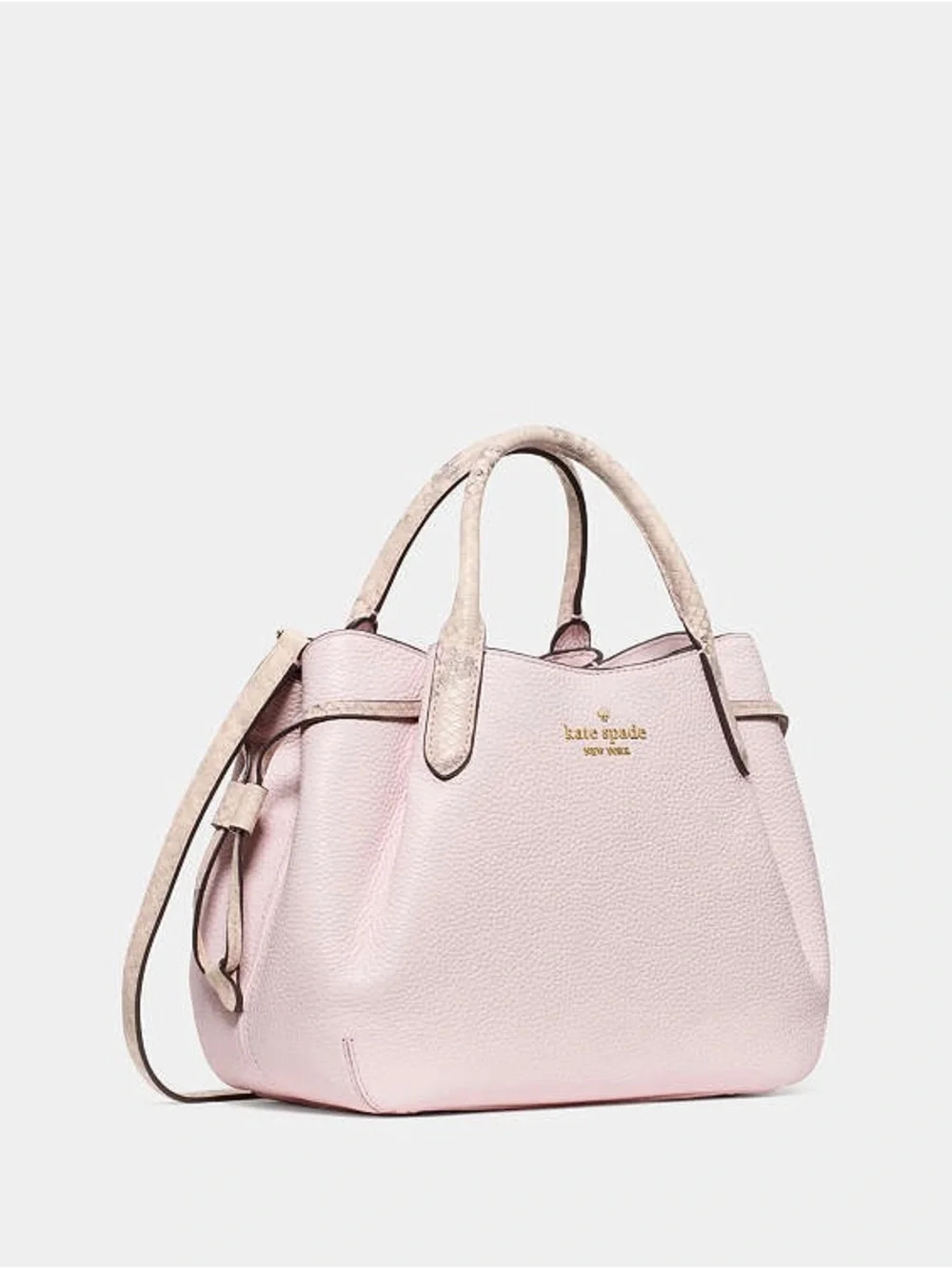 Kate Spade Dumpling Snake Embossed Small Satchel Bag Shimmer Pink